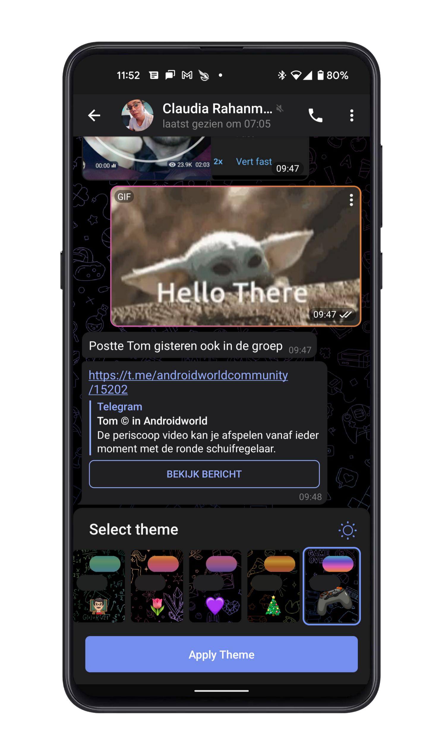 Thema's in Telegram