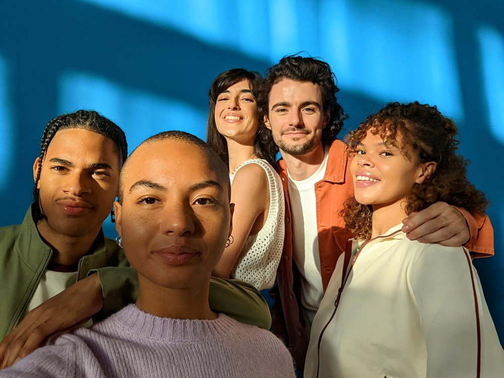Voorbeeldfoto van een groepselfie