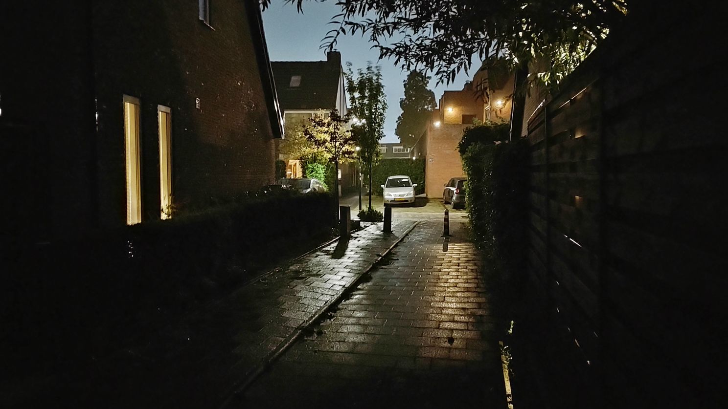 Foto genomen met de hoofdcamera en Night Vision