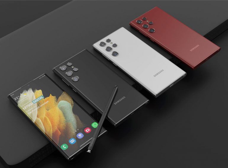 Renders van de Galaxy S22 Ultra