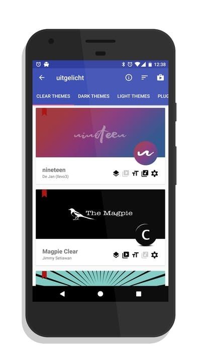 Verschillende thema's in de Substratum-app