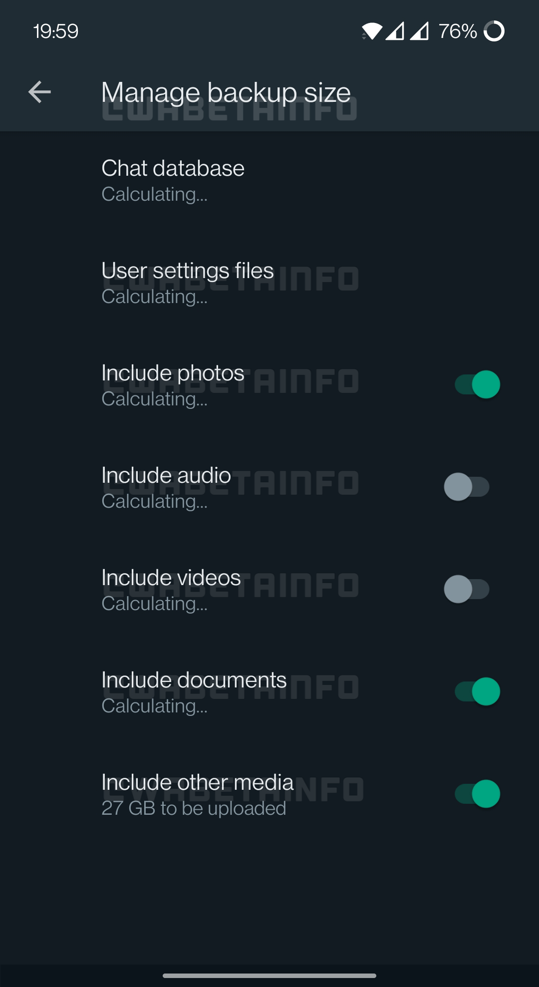 Screenshot van de aankomende functie voor WhatsApp