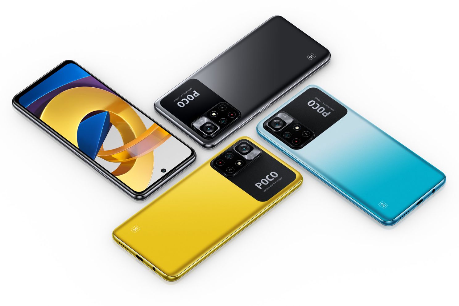 De drie verschillende kleuren waarin de telefoon beschikbaar is