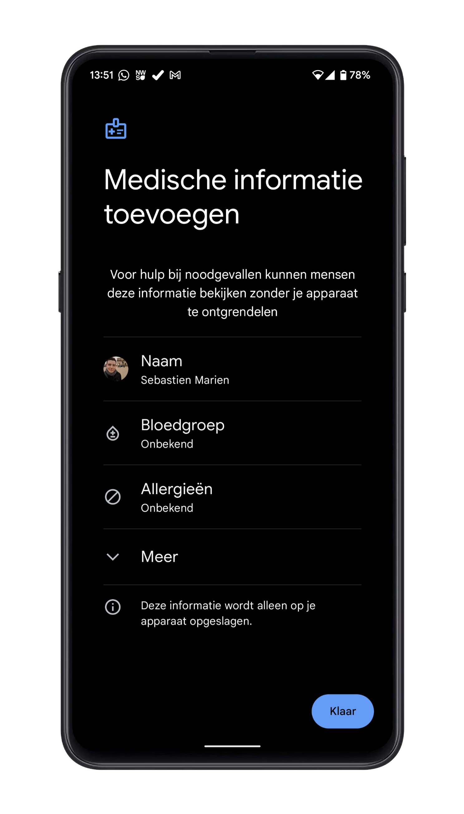 De verschillende medische gegevens