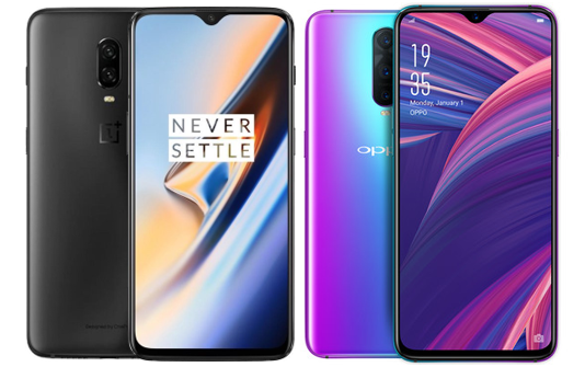 OnePlus 6T links, Oppo RX17 Pro rechts