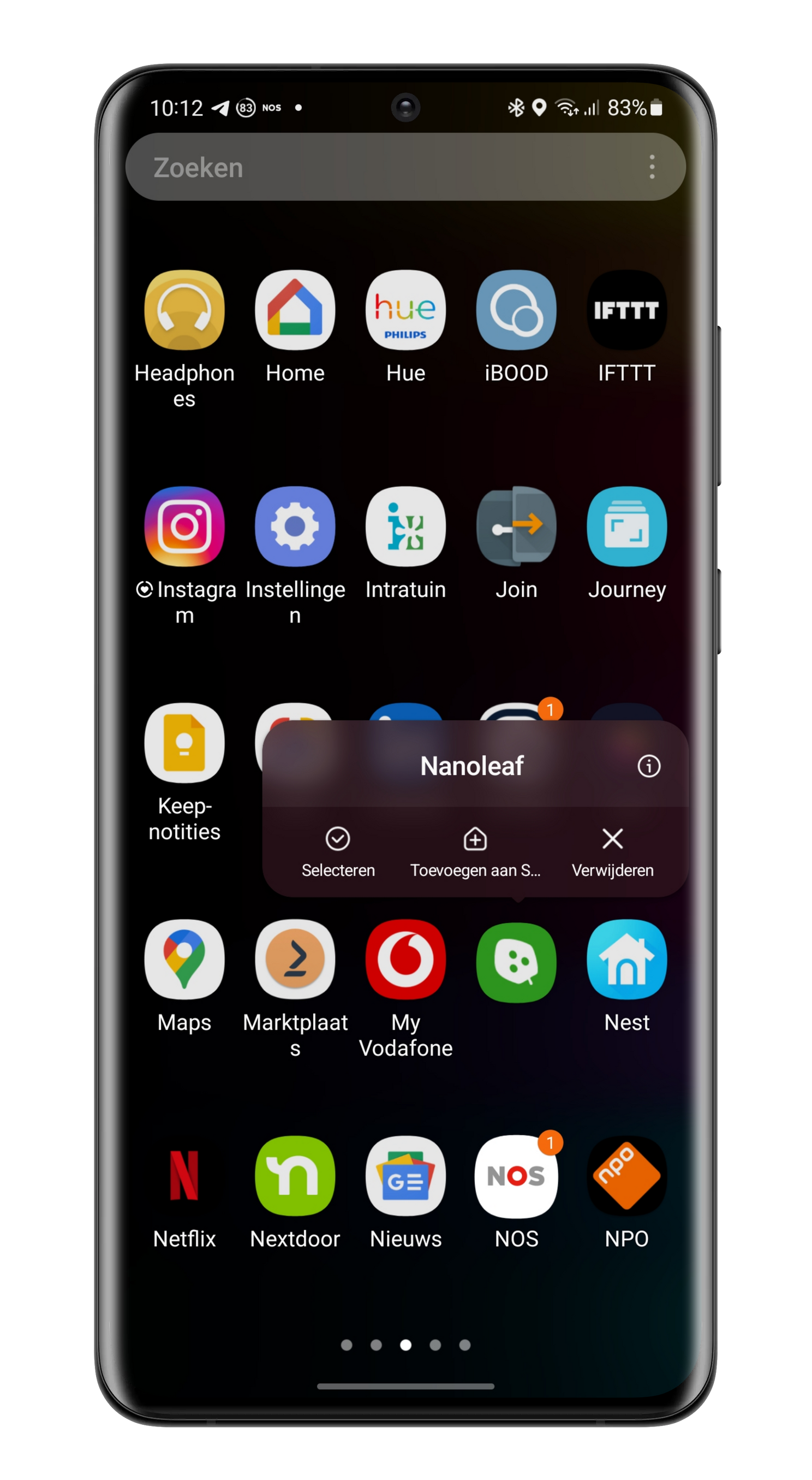 Op veel telefoons hoef je in het menu alleen lang op de app te drukken om hem te kunnen deïnstalleren.