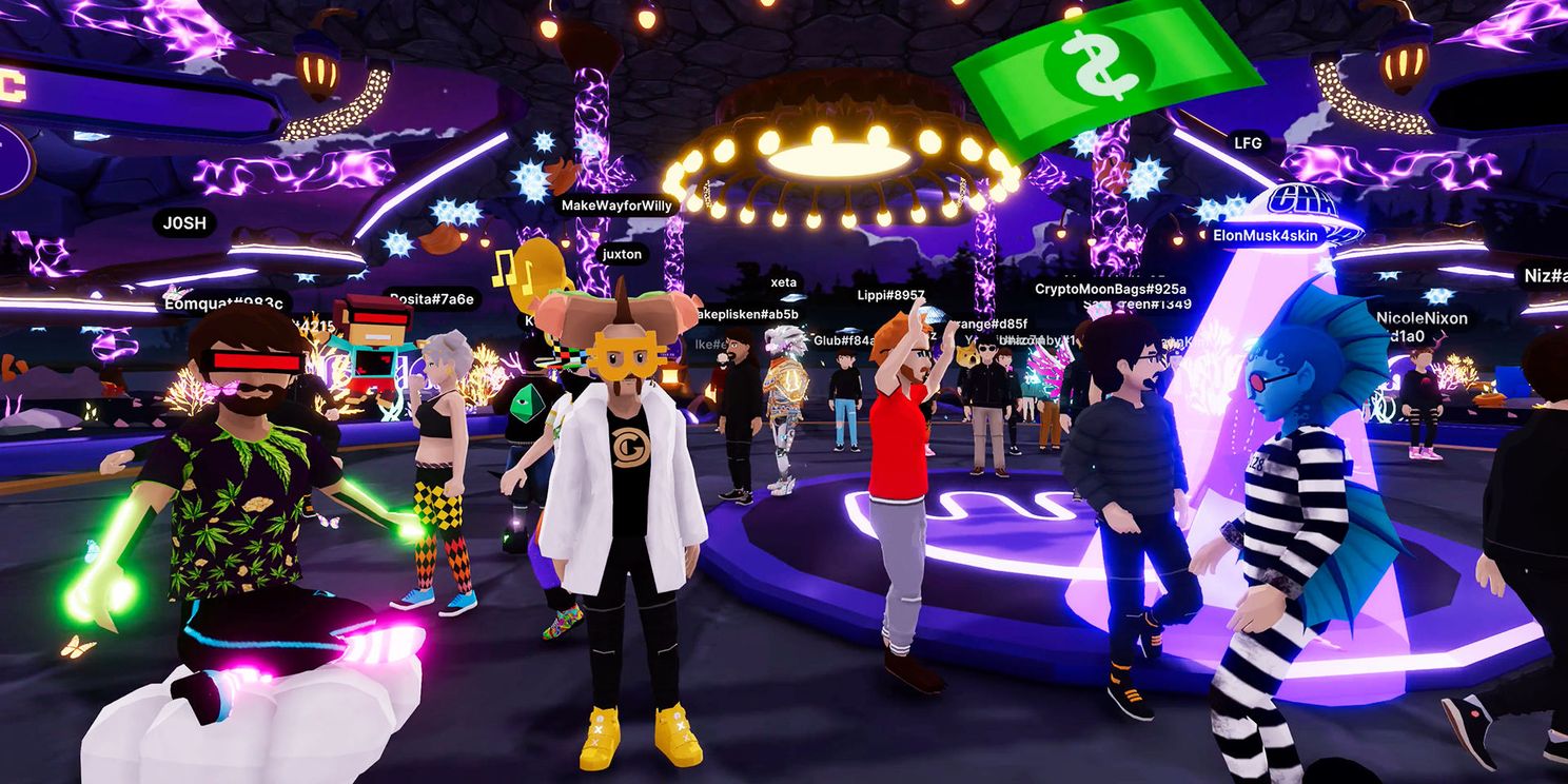 Beeld van Decentraland, een virtuele wereld in de metaverse
