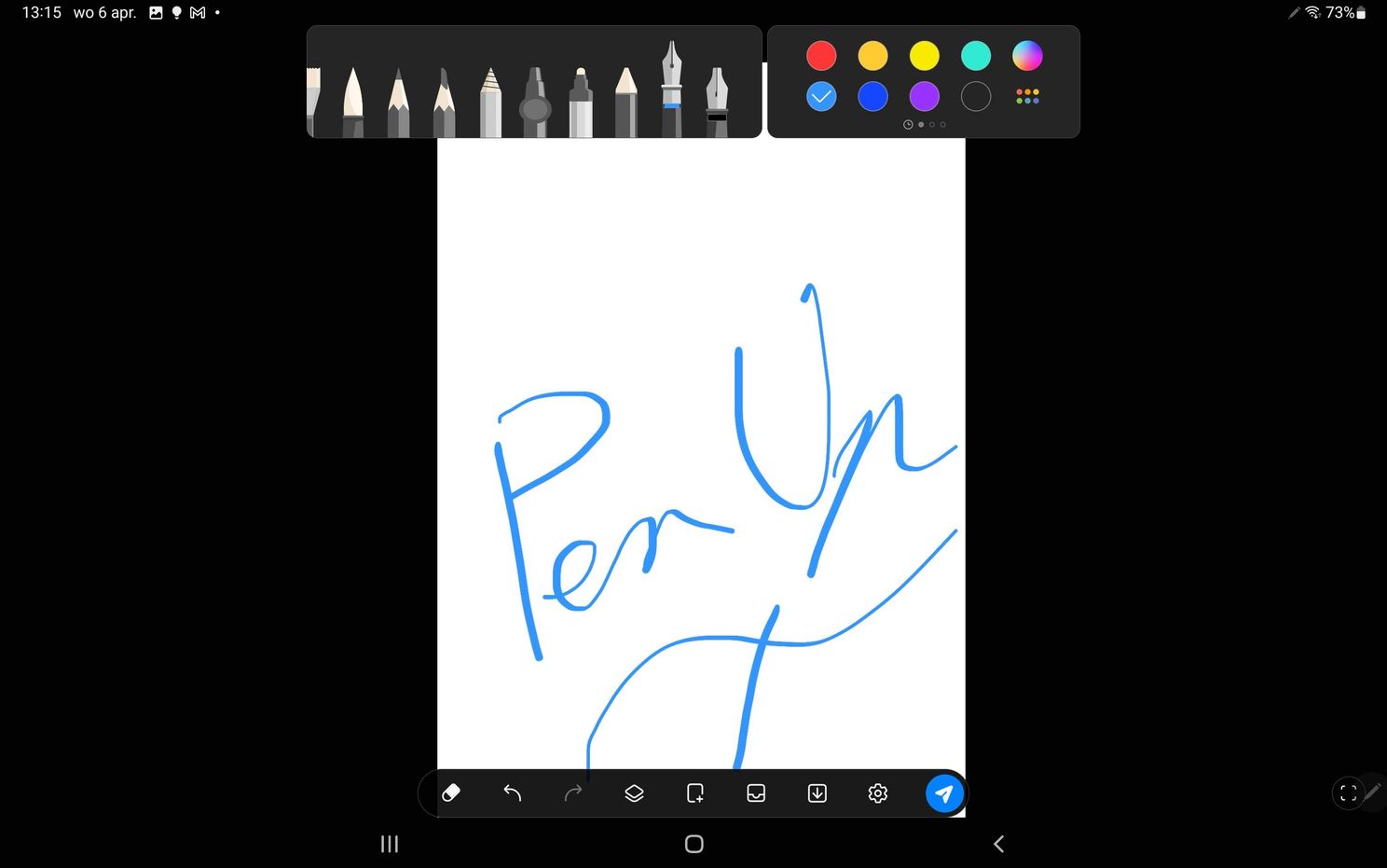 PENUP op de Galaxy Tab S8 Plus