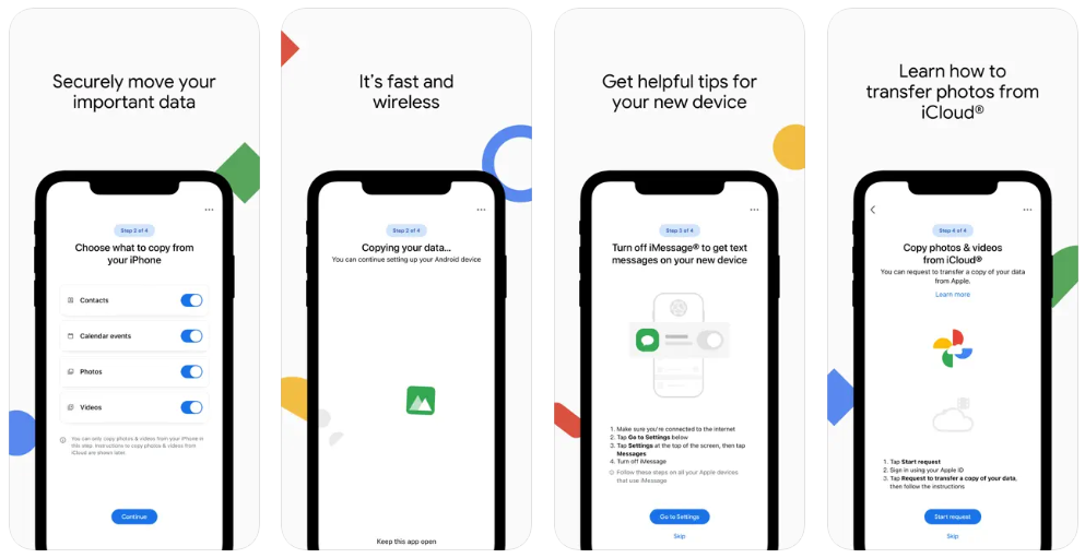 De verschillende stappen om over te stappen naar Android