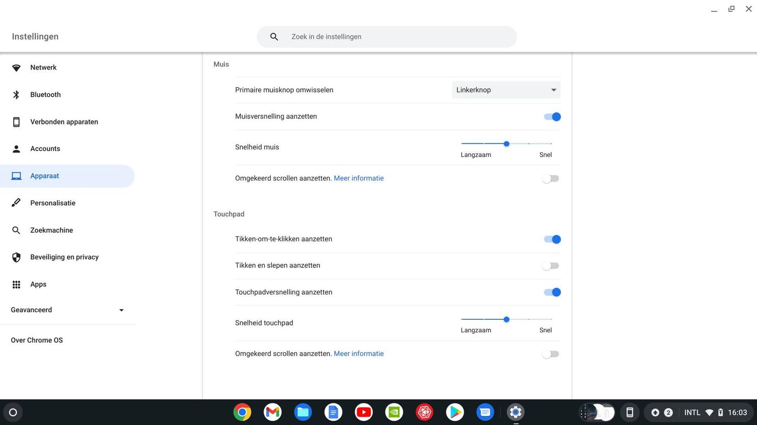 Je kan ook omgekeerd scrollen zoals op een MacBook
