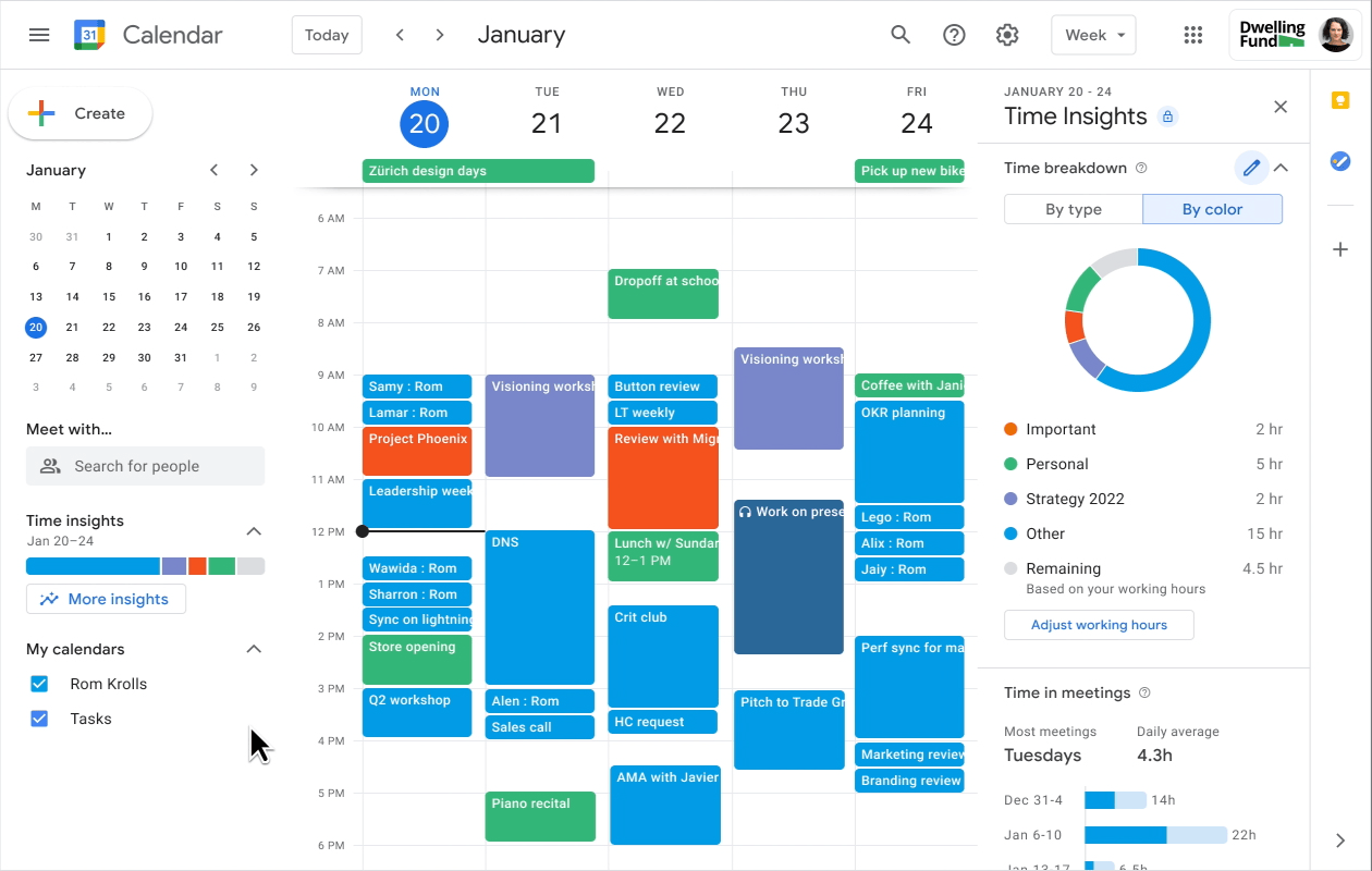 Google Calendar is going to tell you how much time you lose in meetings