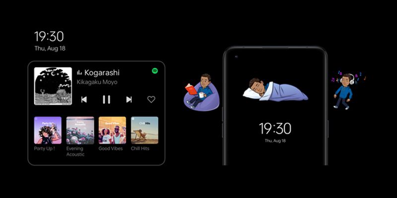 Smart Always-On Display: Spotify en Bitmoji