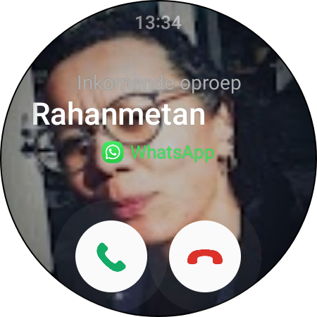 Screenshot van de oproepmelding