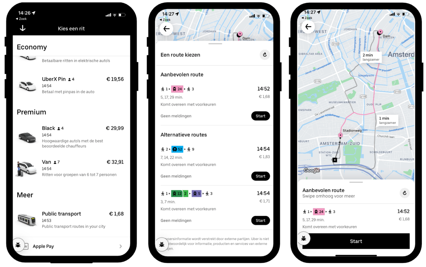 You can now also plan your public transport trip in the Uber app, that's how it works