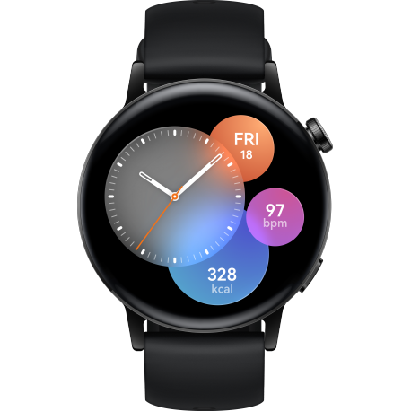 The Huawei Watch GT 3 with black tint