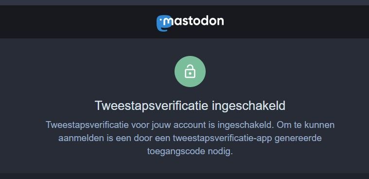 Mastodon beveiligen met tweestapsverificatie, zo stel je het in