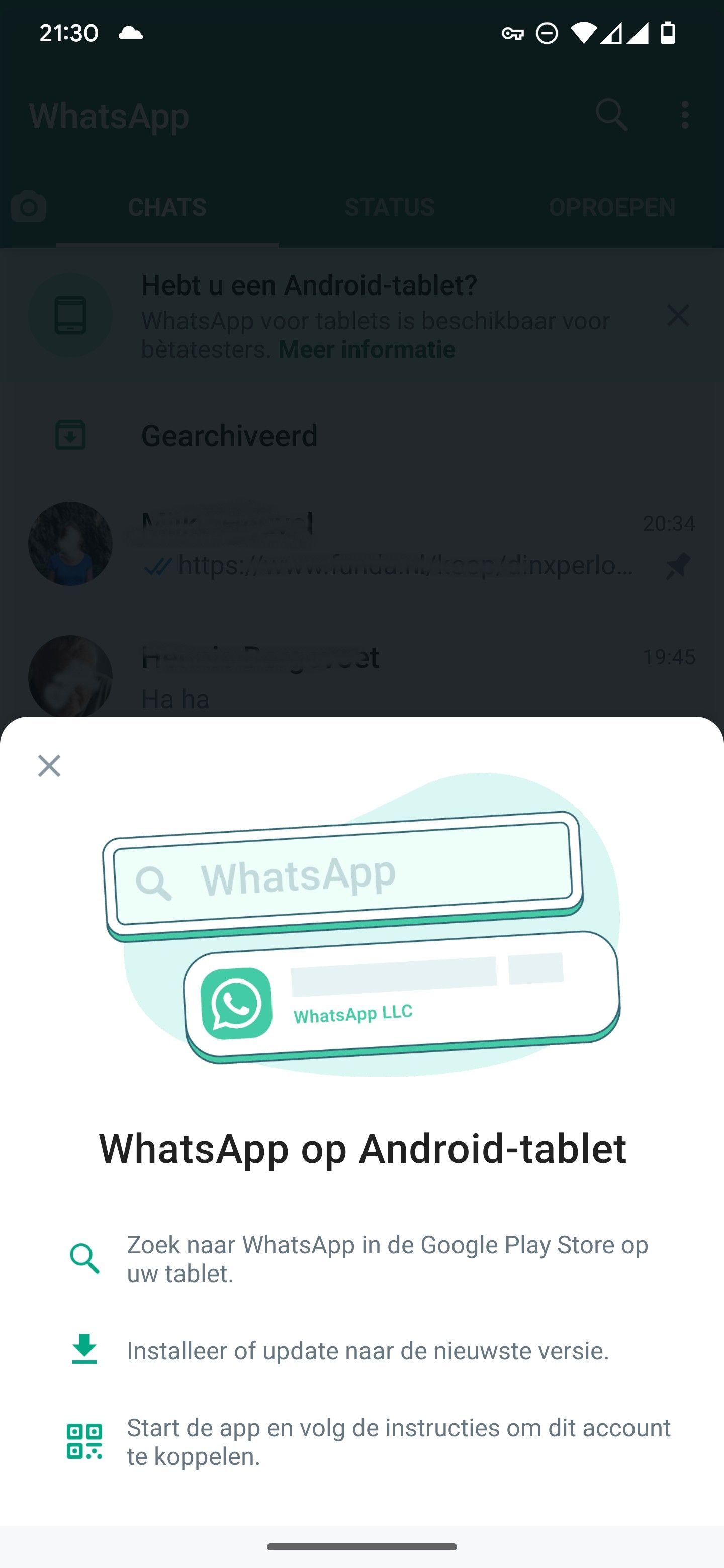 You can now use WhatsApp Beta on a tablet via multi-device