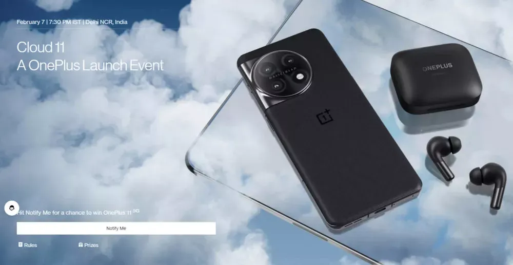 De teaserafbeelding van OnePlus' website