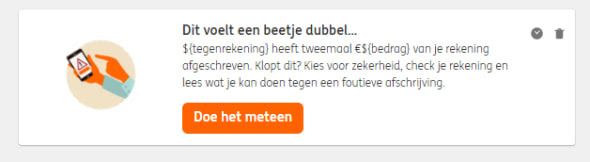 Melding bij een dubbele afschrijving
