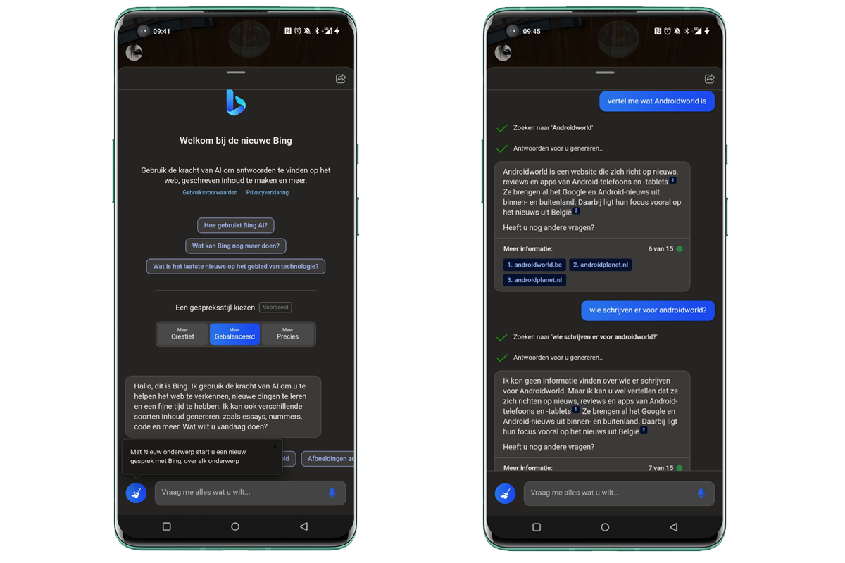 Iedereen kan Bing op Android downloaden, maar je hebt wel een Microsoft-account nodig om het te gebruiken.