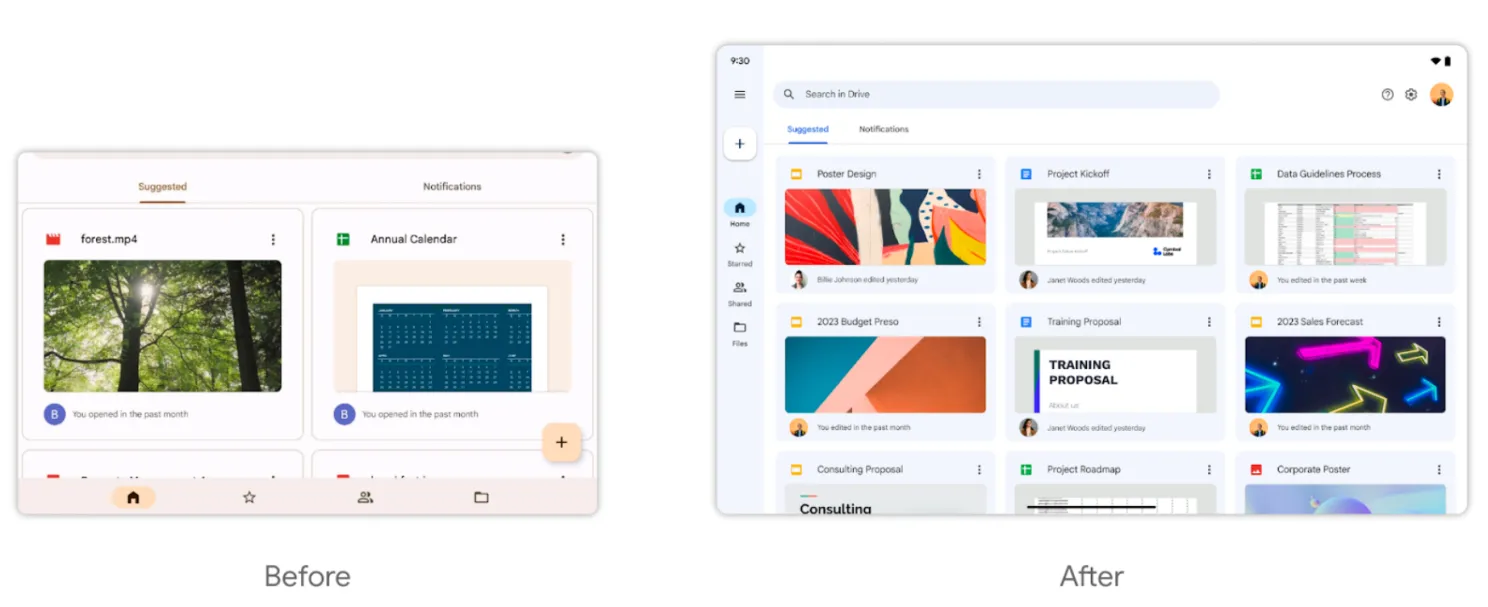 Google Drive ziet er binnenkort anders uit op tablets