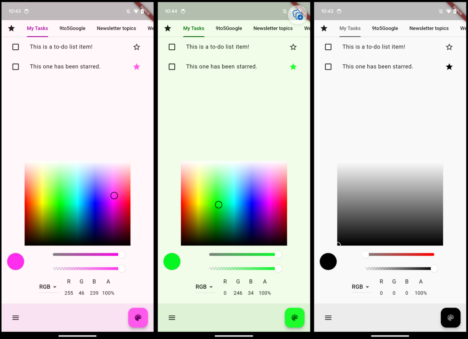 Uitgesproken kleuren in Material You op Android 14