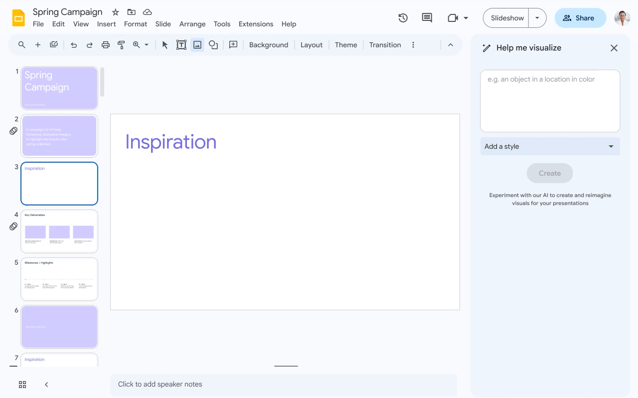 Met behulp van Duet AI een op maat gemaakte afbeelding voor een Presentaties-presentatie genereren