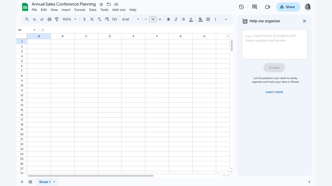 Je kan in Spreadsheets aangepaste plannen maken voor taken, projecten of andere activiteiten die je wilt volgen of beheren