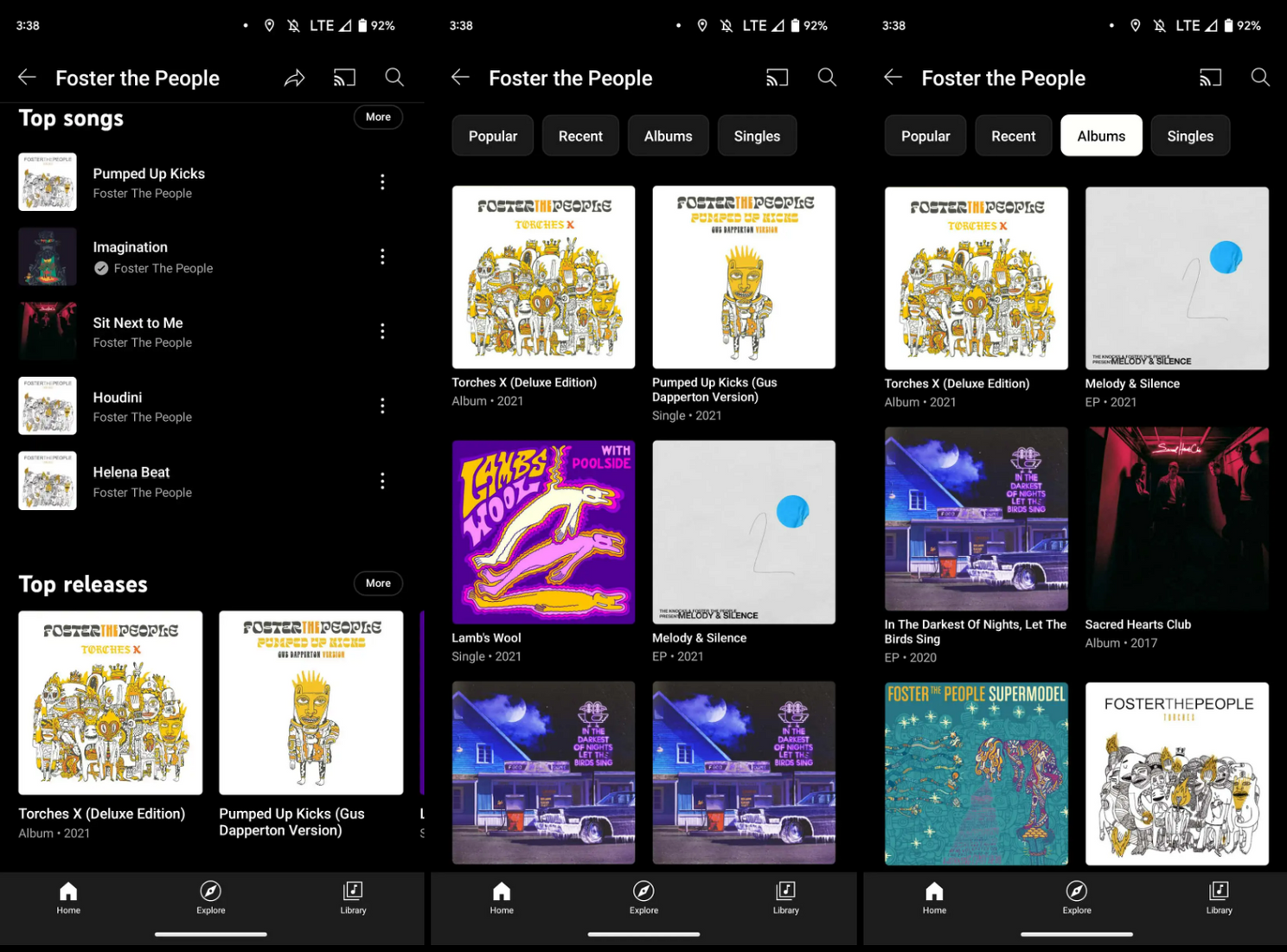 YouTube Music doet test met topreleases en discografieën van artiesten
