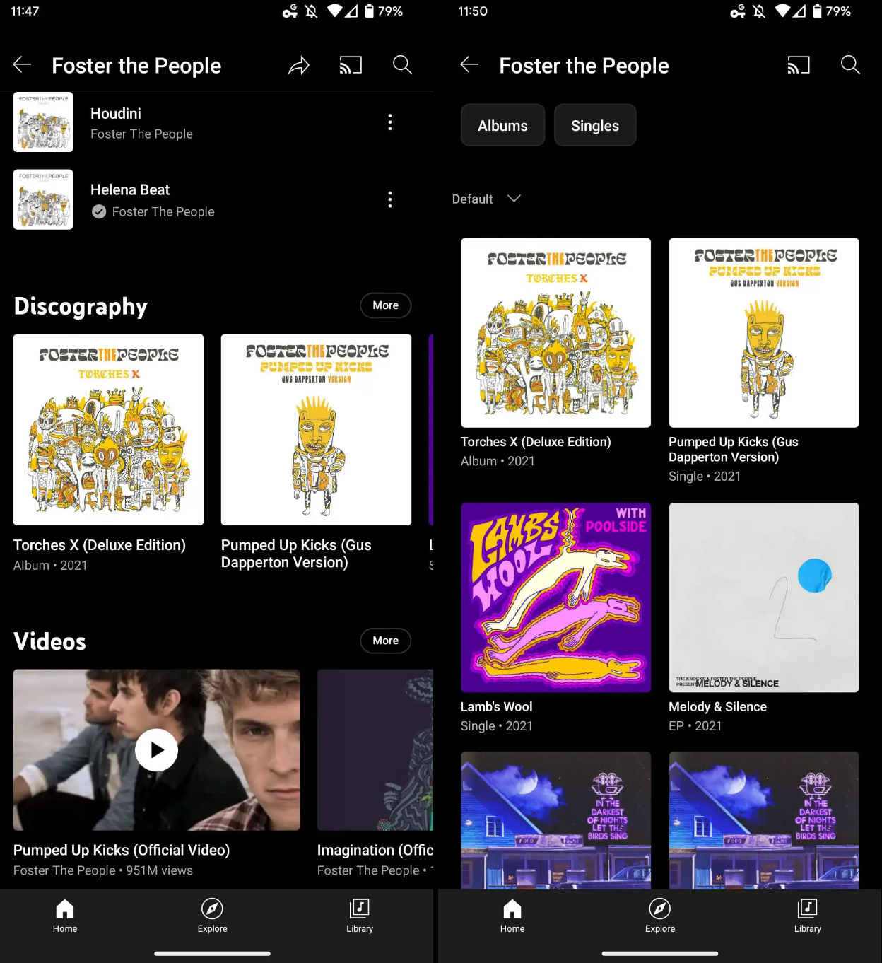 YouTube Music doet test met topreleases en discografieën van artiesten