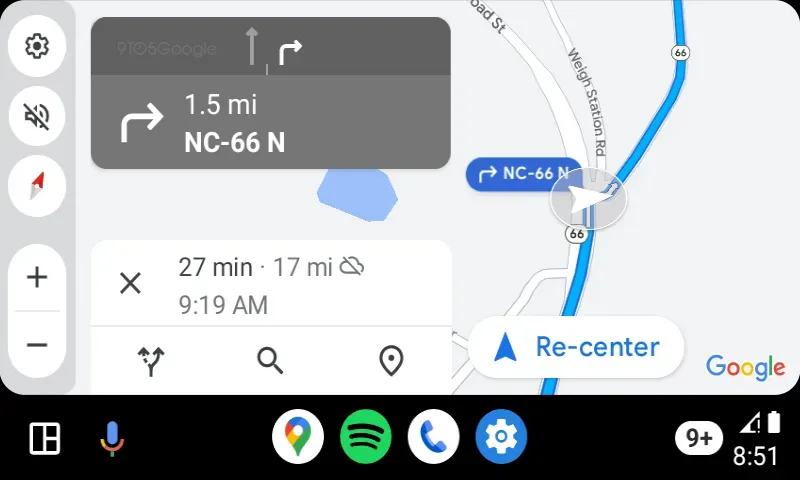 Google Maps op Android Auto ziet er nu anders uit