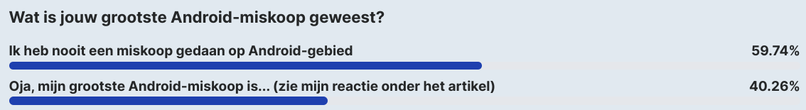 AW Poll: 60% heeft nog nooit spijt gehad van aankoop een Android-telefoon