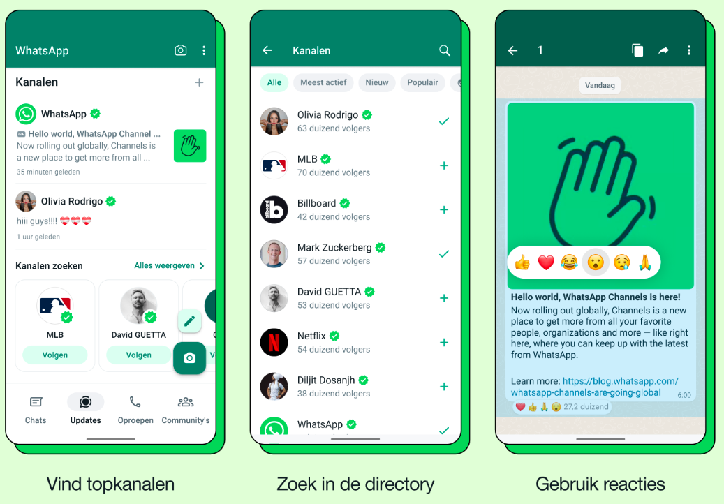 WhatsApp lanceert kanalen: lijkt steeds meer op Telegram