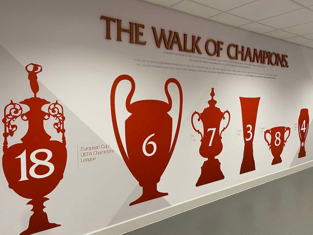 champions league trophies walk of champions