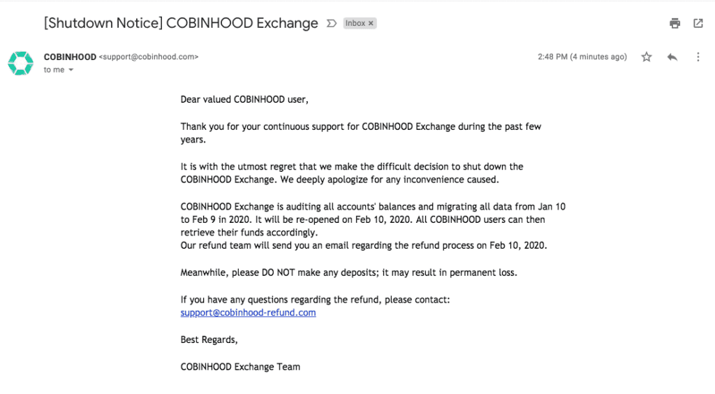 Crypto exchange Cobinhood sluit haar deuren, reden onbekend