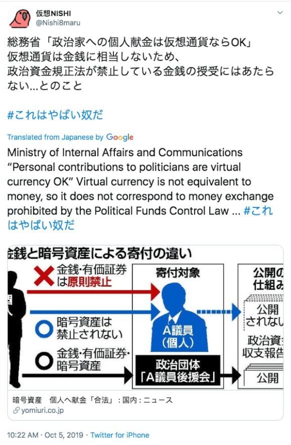 Bitcoin donaties aan politici in Japan nu bij wet geregeld