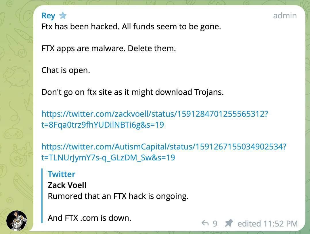 Update: FTX bevestigt hack