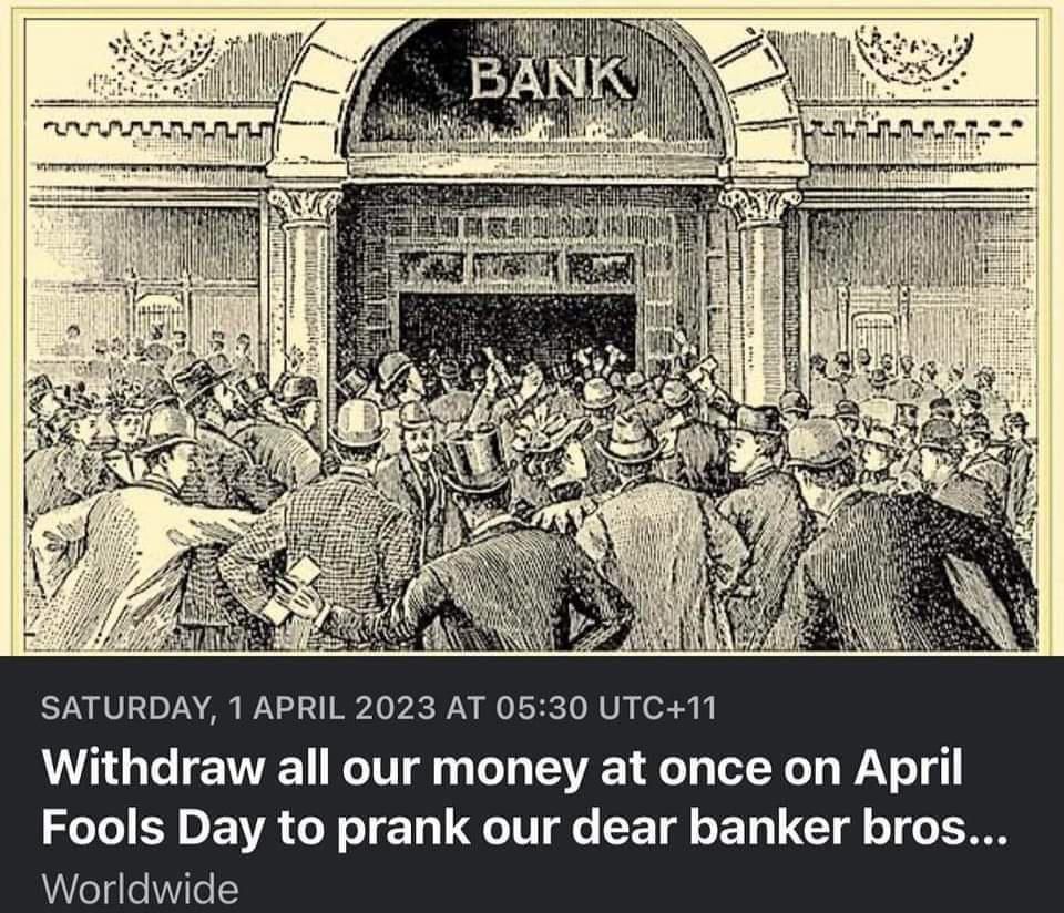 Oproep op Reddit: haal op 1 april je geld weg bij de bank