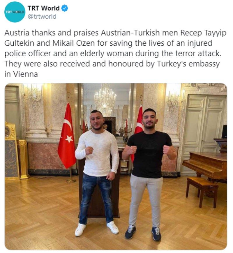 Turkse MMA-vechters redden levens tijdens aanslag in Wenen