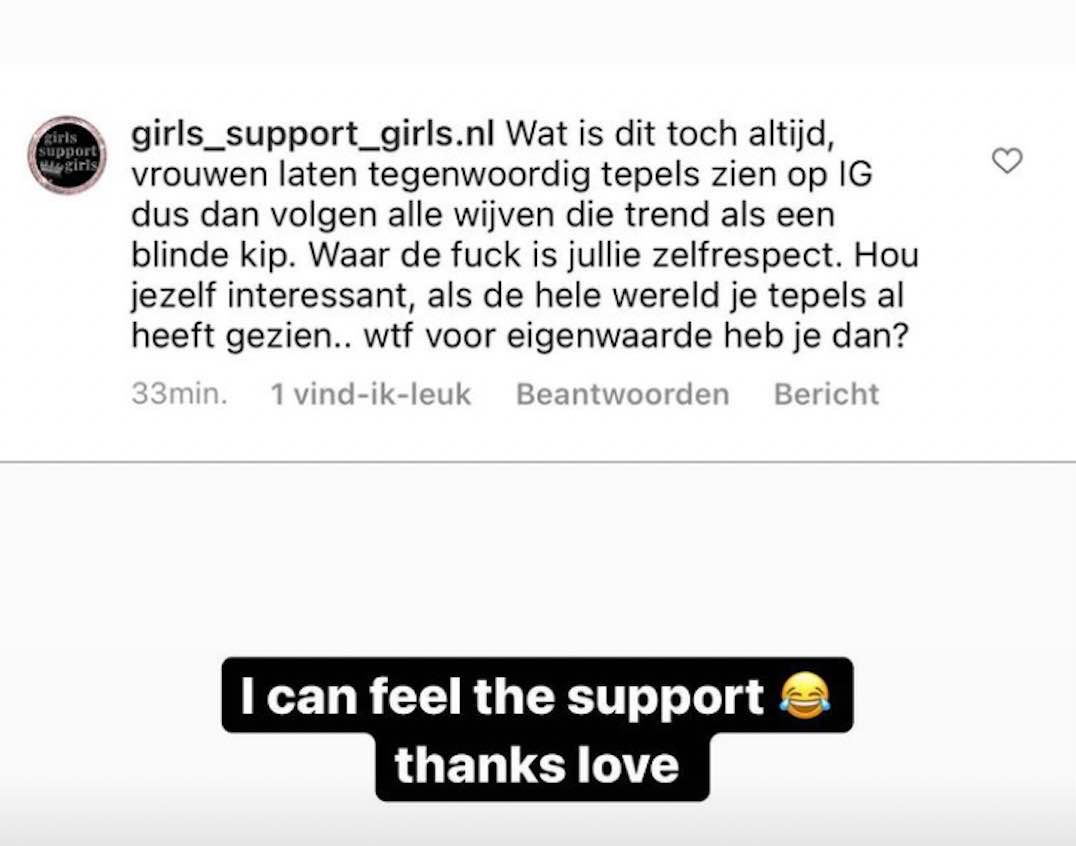Vlaamse Temptation Donna poseert in doorzichtige lingerie en de 'tepelpolitie' is boos (foto's)