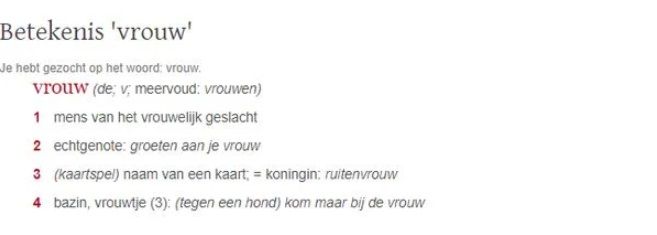 Definitie voor 'man' en 'vrouw' wordt aangepast in woordenboek