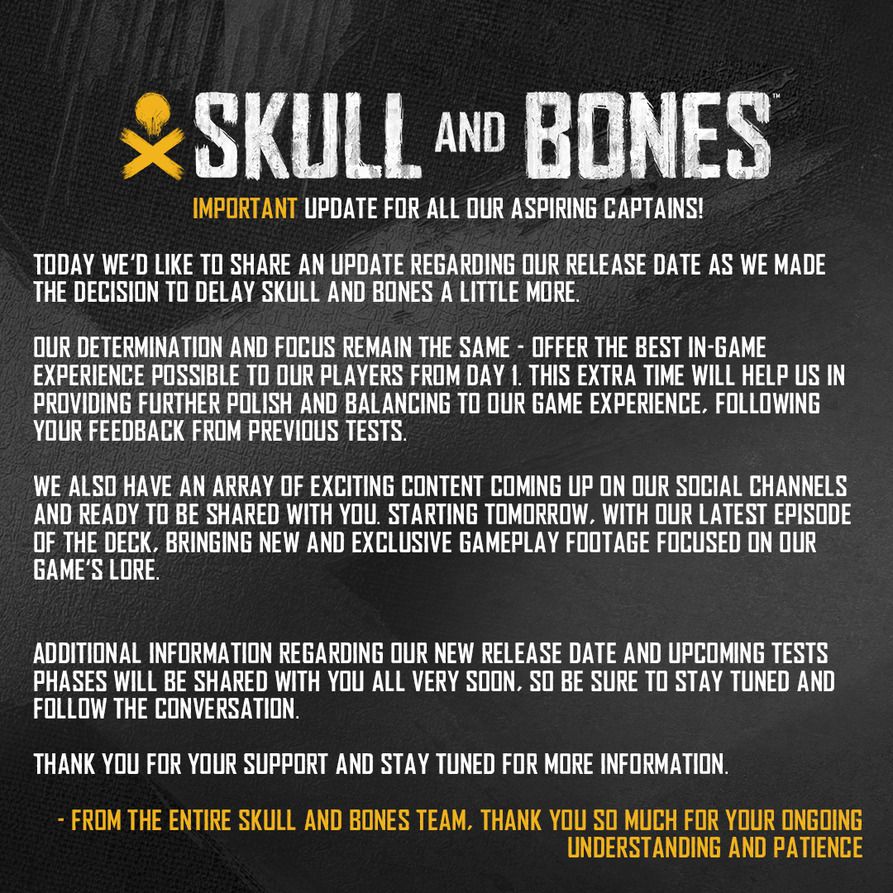 Ubisoft geeft nu officiële verklaring dat piratengame Skull and Bones wederom is uitgesteld, nieuwe gameplay vrijgegeven
