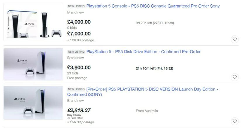 Hoe graag wil jij een PlayStation 5? PS5 pre-orders worden doorverkocht voor 2.000 tot zelfs 8.000 euro