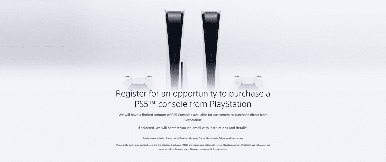 Registraties om een PS5 te kopen nu mogelijk in Europese PlayStation Direct-winkel