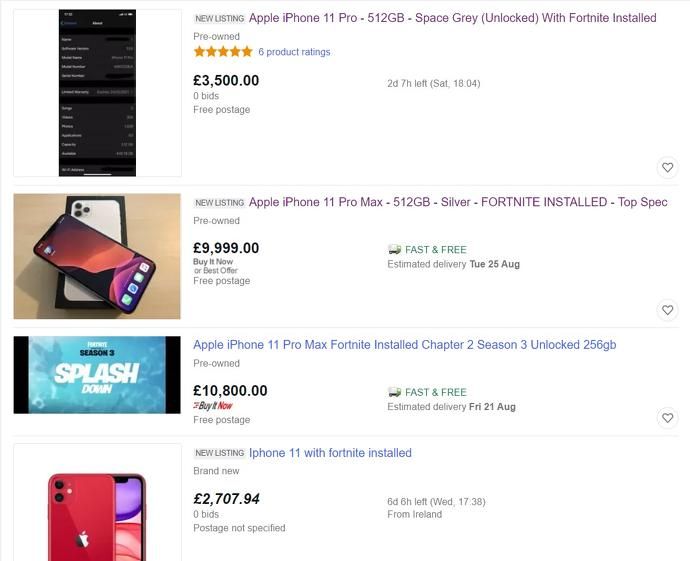Extra geld nodig? iPhones met Fornite op geïnstalleerd worden plots voor duizenden euro’s verkocht