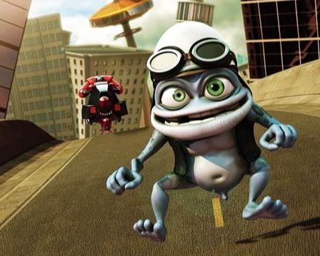 Ring ding ding! Veel mensen beseffen nu pas dat de Crazy Frog zijn 'pretstok' zichtbaar is