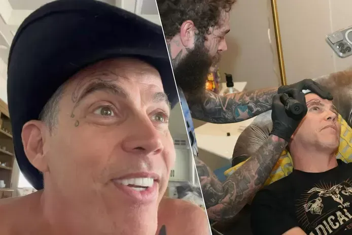 ‘Jackass’-ster Steve-O laat nogal pikante tattoo op voorhoofd zetten voor 50ste verjaardag