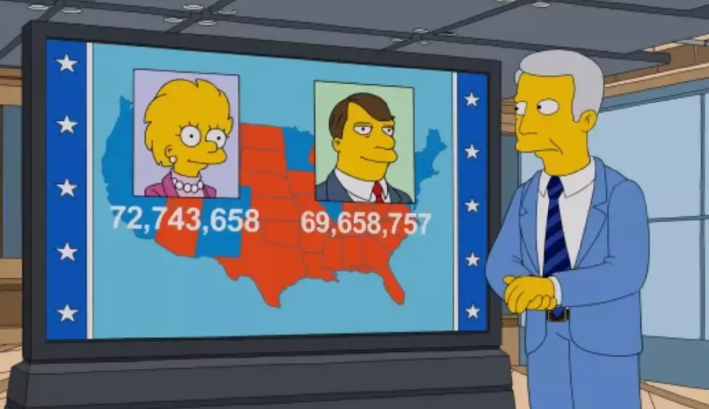 The Simpsons doen het weer! Serie voorspelde 20 jaar geleden de exacte kaart van de Amerikaanse verkiezingen