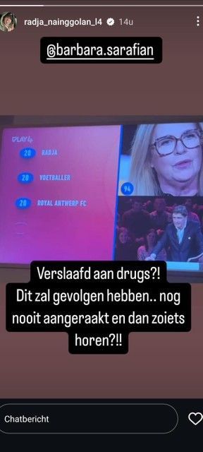 En plots is het boel tussen Radja Nainggolan en Barbara Sarafian door uitspraak in Slimste Mens: "Gaat gevolgen hebben!"