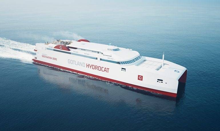 De grootste waterstofcatamaran ter wereld zal een capaciteit hebben van 1500 mensen en 400 voertuigen